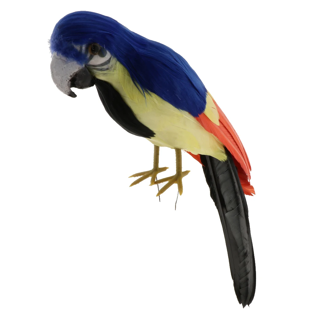 Simulation Parrot Model Artificial Feather Bird Animal Figurine Home Garden Sculptures Yard Law Ornament Decor Fancy Dress Party