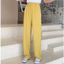 AIYANGA длинные брюки женские 2019 повседневные широкие брюки женские повседневные свободные брюки с высокой талией для женщин