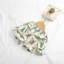 Короткие штаны для девочек детские шорты ярких цветов для маленьких девочек штаны для девочек детские шорты с цветочным принтом детские штаны с деревянными ушками