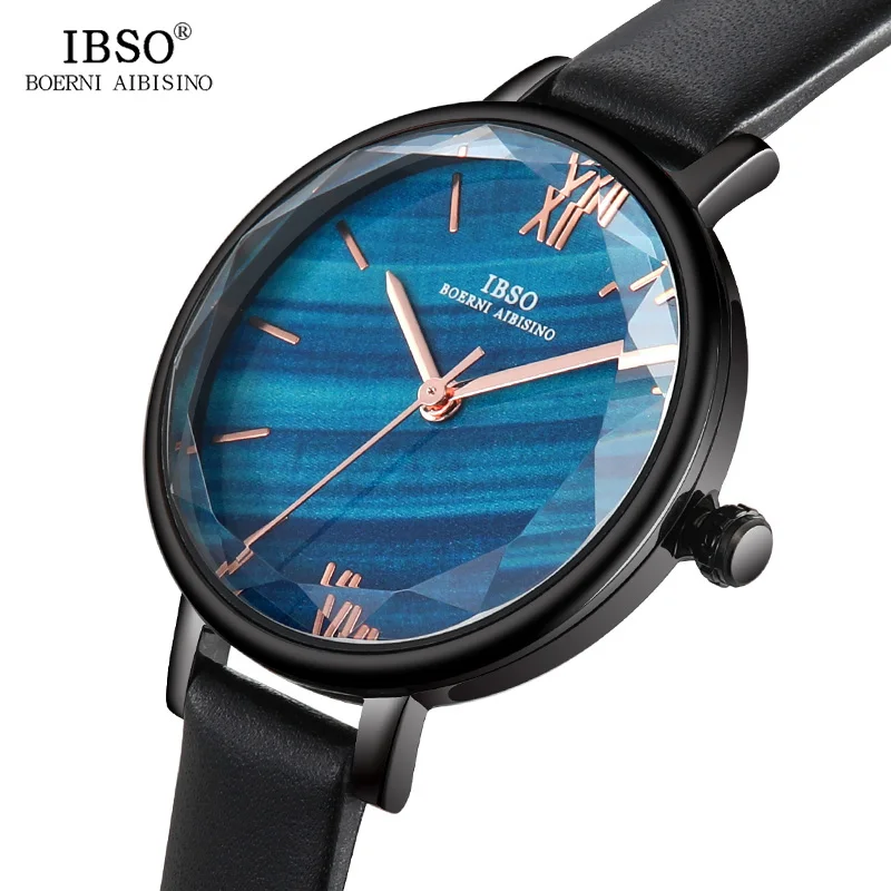 

IBSO Brand New Fashion Simple Women Watches Genuine Leather Strap Quartz Watch Women Clock Luxury Ladies Watch Montre Femme 2019