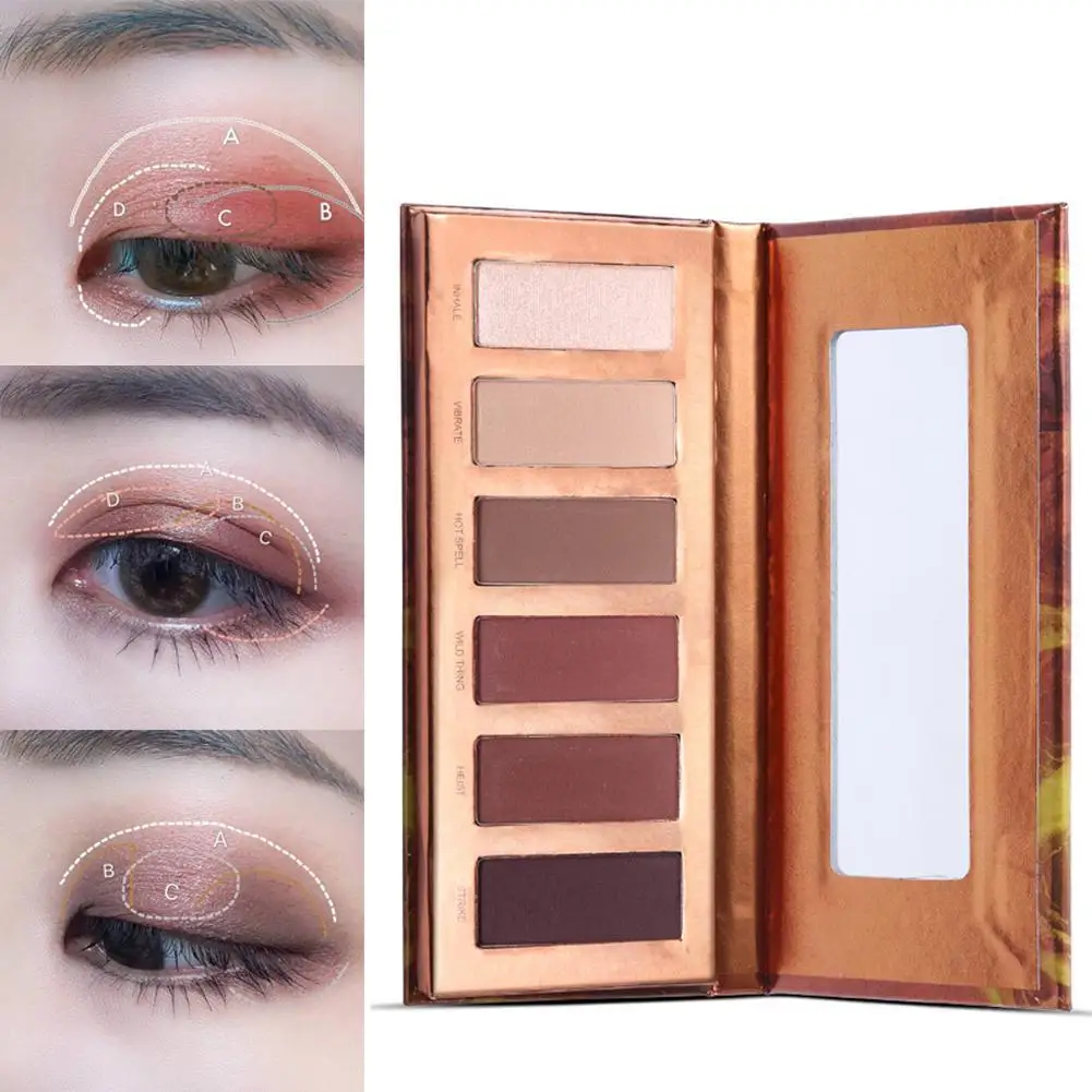 Luxury New Mini Heat Eyeshadow Makeup Palette 6 Colors Shimmer Matte Daily Basic Eye Shadow Powder Natural Nude Contour Set |