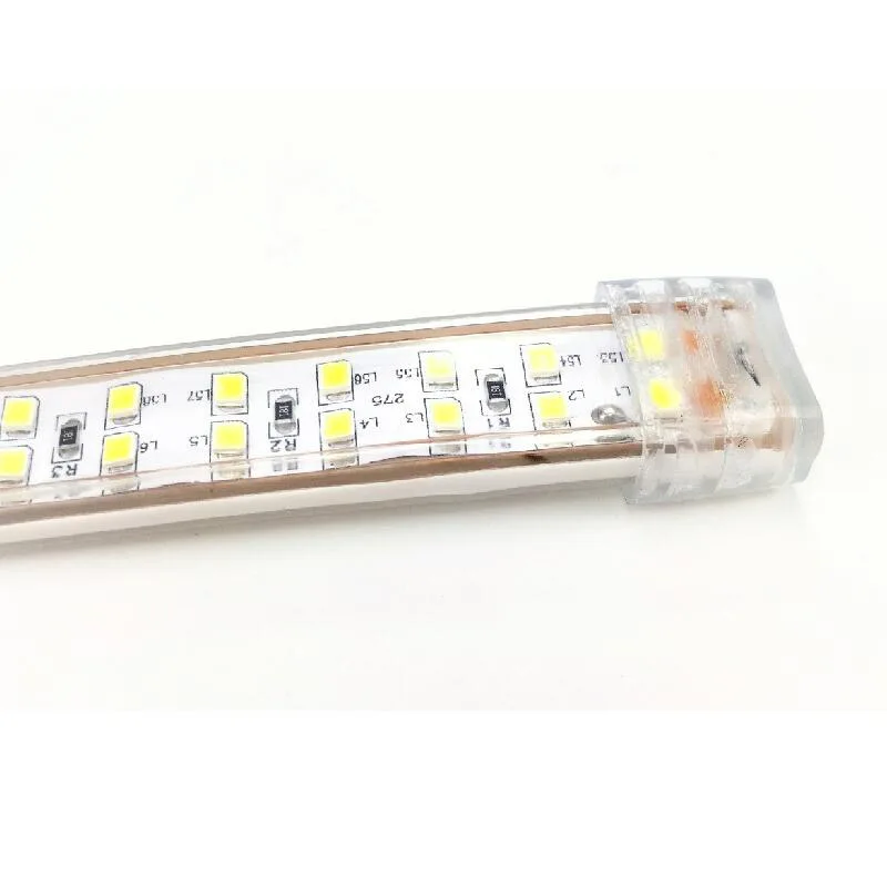 AC 220 вольт светодиодные полосы лампа 2835 180 LED/m 208 led/m Двухрядные трубки IP67