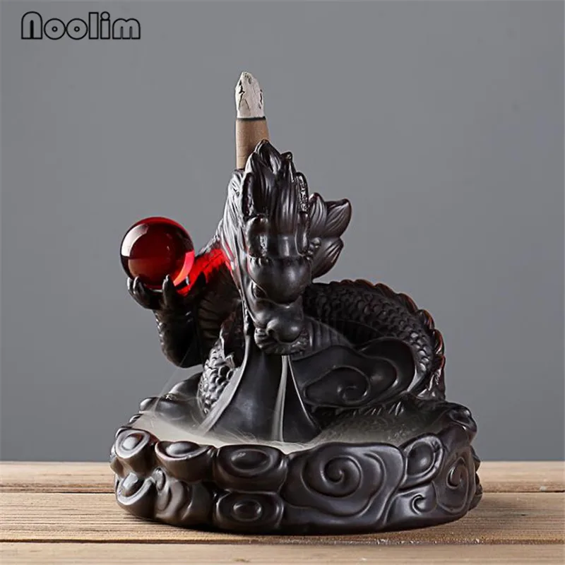 Керамическая курильница Dragon Backflow с хрустальным шариком держатель для благовоний