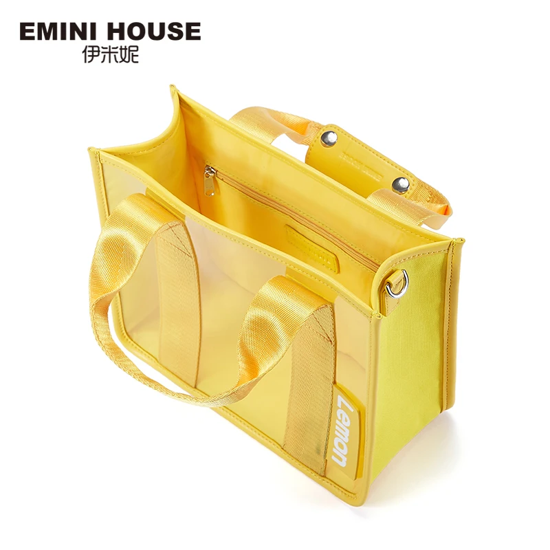 Прозрачная Сумка тоут EMINI HOUSE из ПВХ саквояж на плечо с фруктовыми буквами