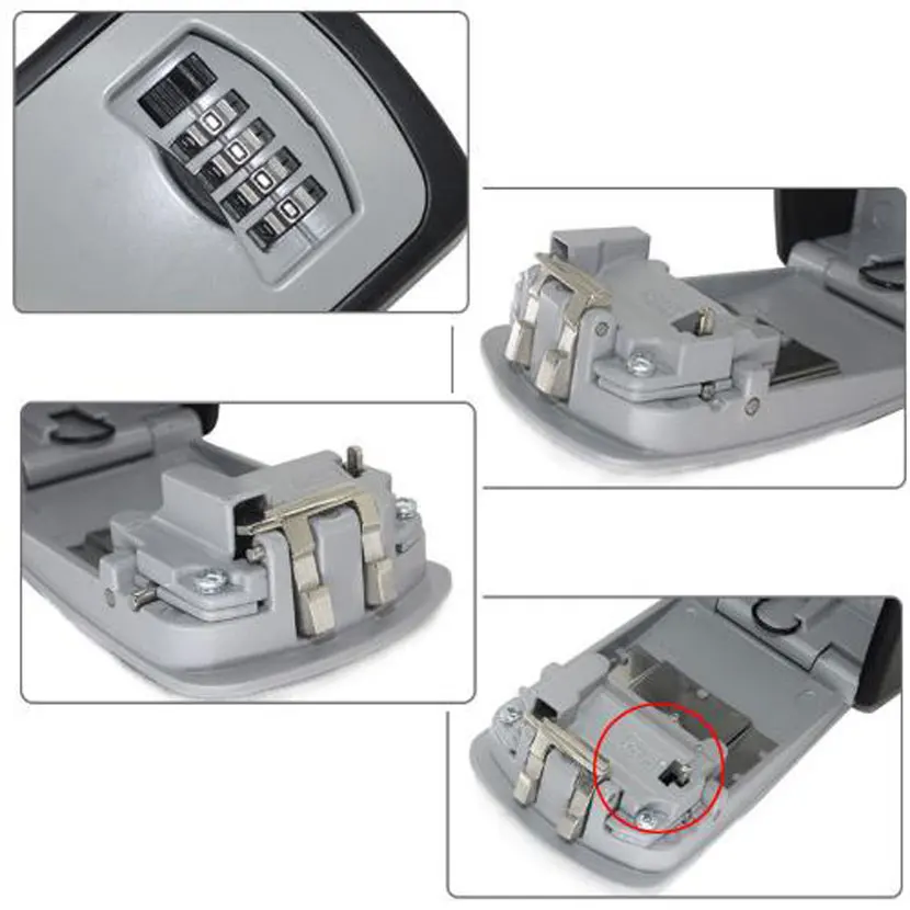 4 Digit Metal Outdoor Gun Safe Key Boxs Password Key Storage Organizer Boxes Security Lock Box Wall Mount Hidden Secret Safe Box
