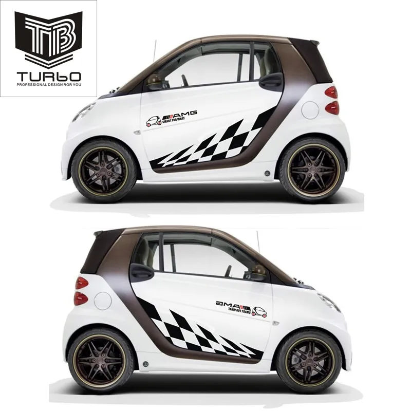 Наклейки для дверей автомобиля Benz smart fortwo Стильные наклейки с текстом