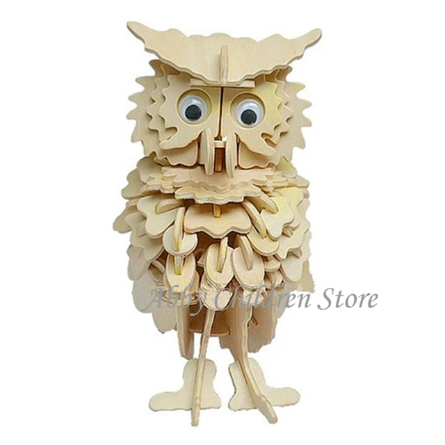 3D Puzzles Wooden Puzzles DIY Toy Wood Puzzle Owl Model Learning