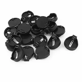 

3V CR2032 CR2025 Cell Button Battery Holder Adapter Black Silver Tone 20 Pieces
