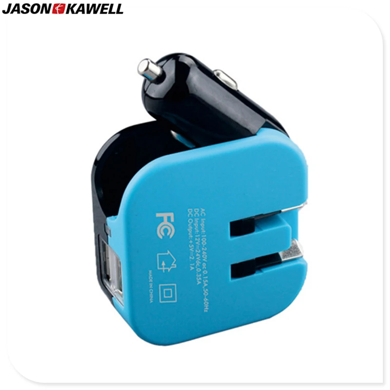 

100pcs a lot US/EU Plug Adapter Car charger with Dual USB Ports Universal 2 In 1 Car & Home Travel Car Charger for Mobile Phone