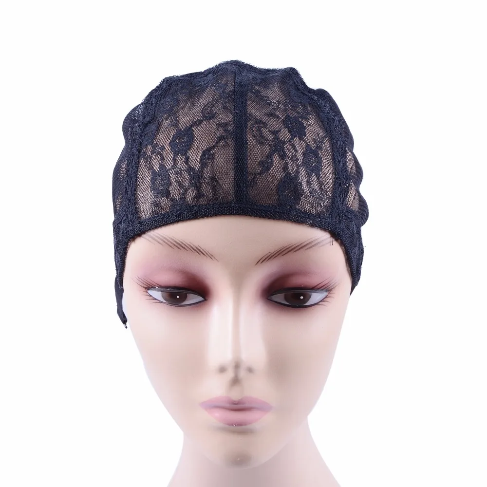 5 Pcs/Lot Double Lace Wig Caps For Making Wigs And Hair Weaving Stretch Adjustable Wig Cap Hot Black Dome Cap For Wig Hair Nets