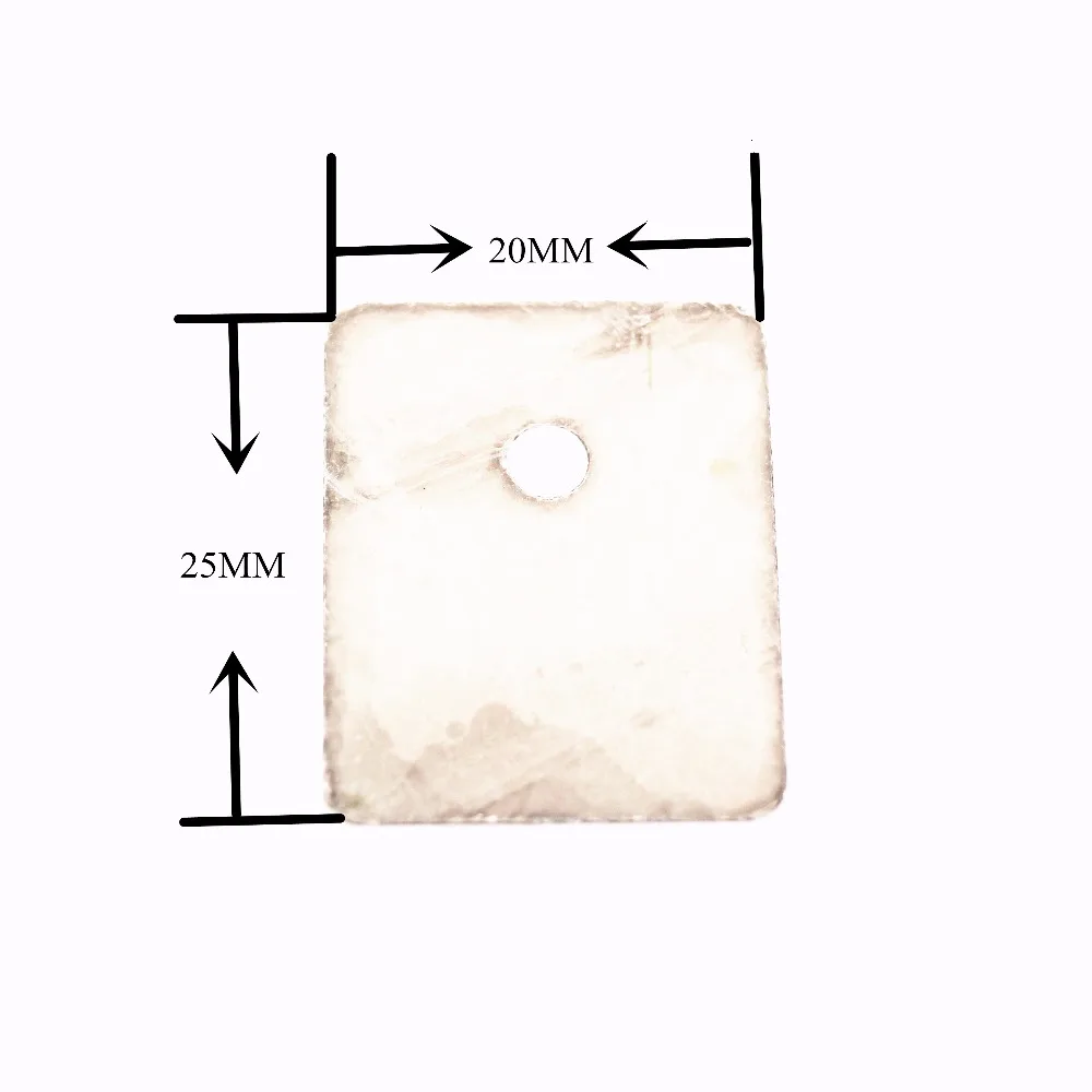 100 шт Слюда Лист для аудио усилитель мощности отверстие изоляции сопротивление к высокой температуре 600 градусов TO-3P 20*25*0,1 мм