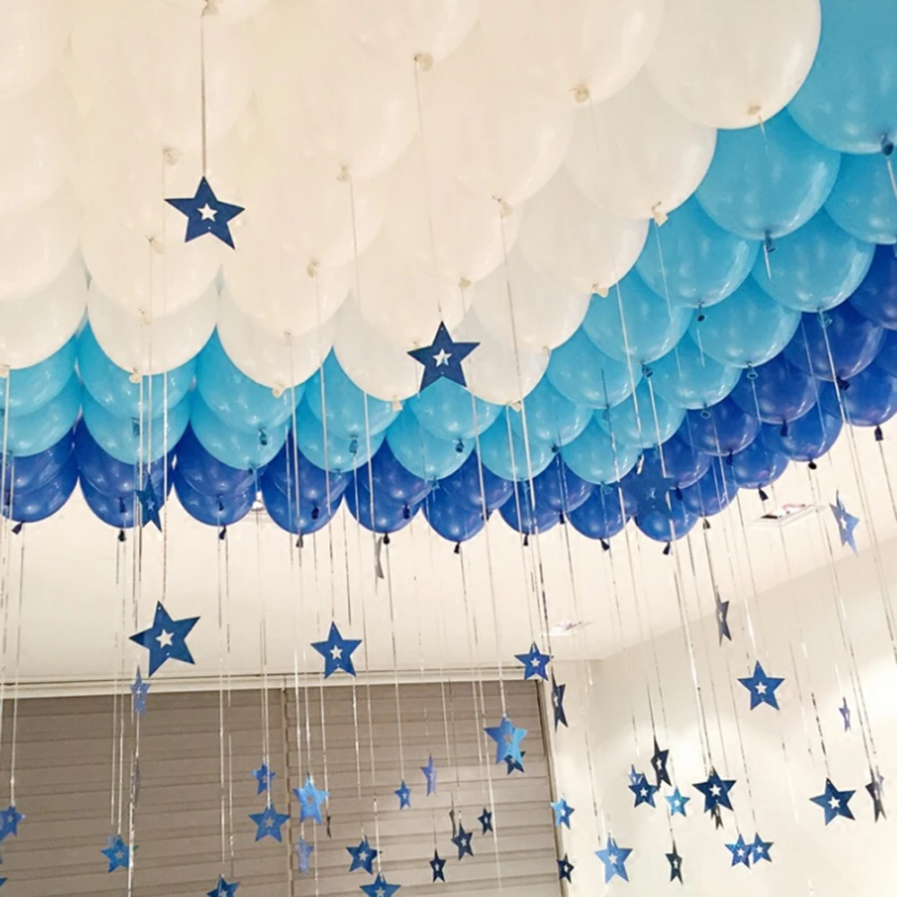 

100pcs/lot Star Card Laser Pendant Wedding Marriage Room Balloon Decoration Love Sequin Ribbon Rain Party Decors Wedding Decors