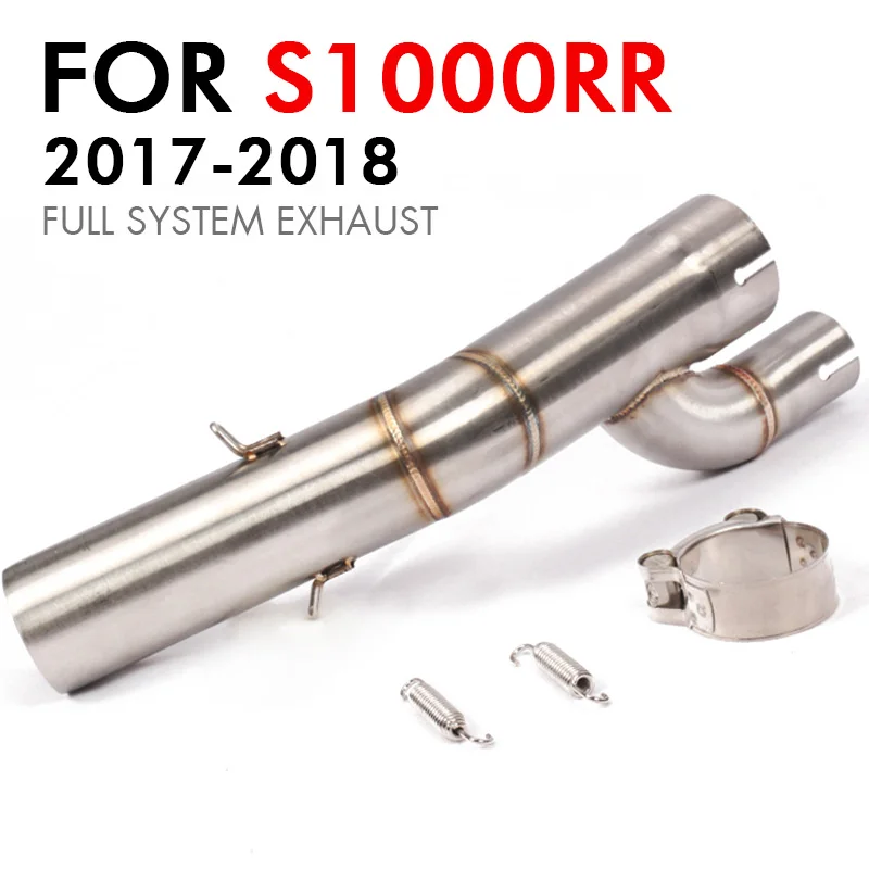 

For S1000RR S1000XR S1000R 2017 2018 Motorcycle 51mm Exhaust Middle Link Pipe Escape Connection Pipe System Connector Silp-on