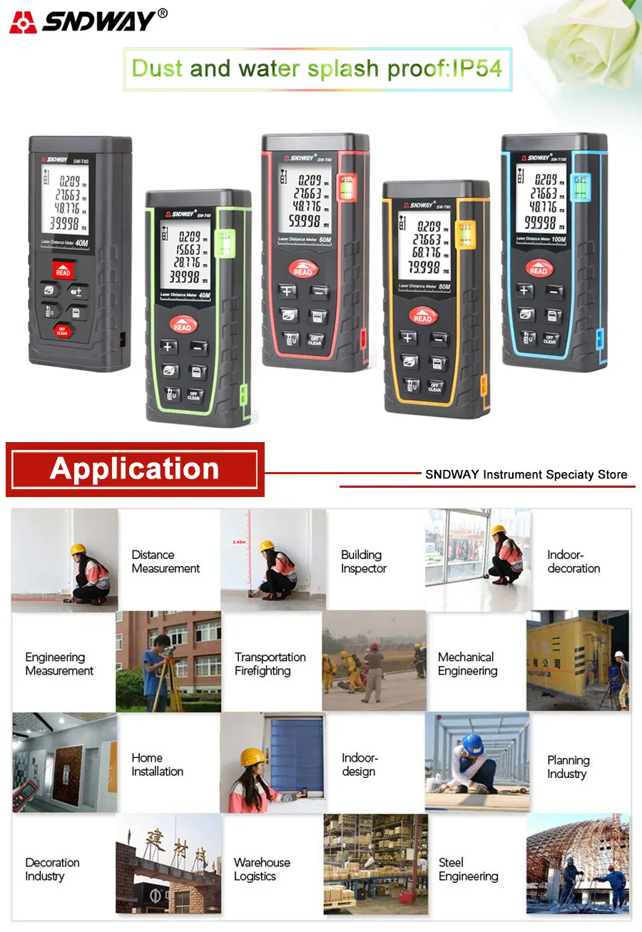 Лазер sndway рулетка дальномер Лазерная Лента измерительный инструмент устройство Finder SW-T4S/T40 лазерный дальномер