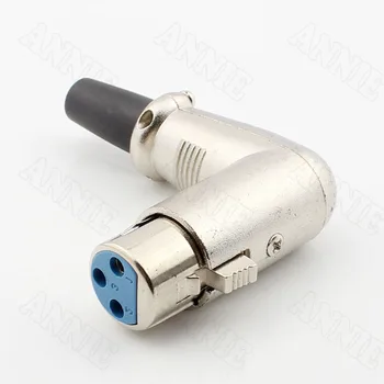

10pcs/lot 3 Pin XLR Female Curved Socket Type 7 Microphone Plug Elbow Jack