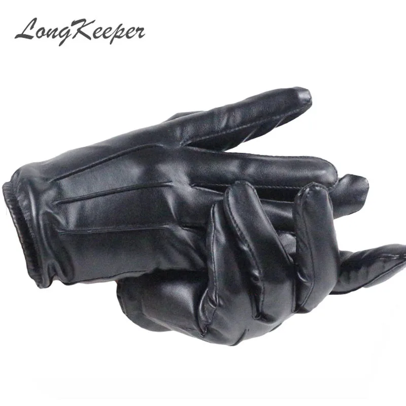 Women's Full Finger Gloves Female PU Leather Driving Fashion Solid Winter Thick Warm For Men G243