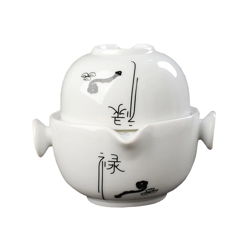 

Chinese pattern ceramic travel tea set 1 cup+1 pot,tea cup teapot Teaware teapot kettle porcelain travel elegant gaiwan tea cup