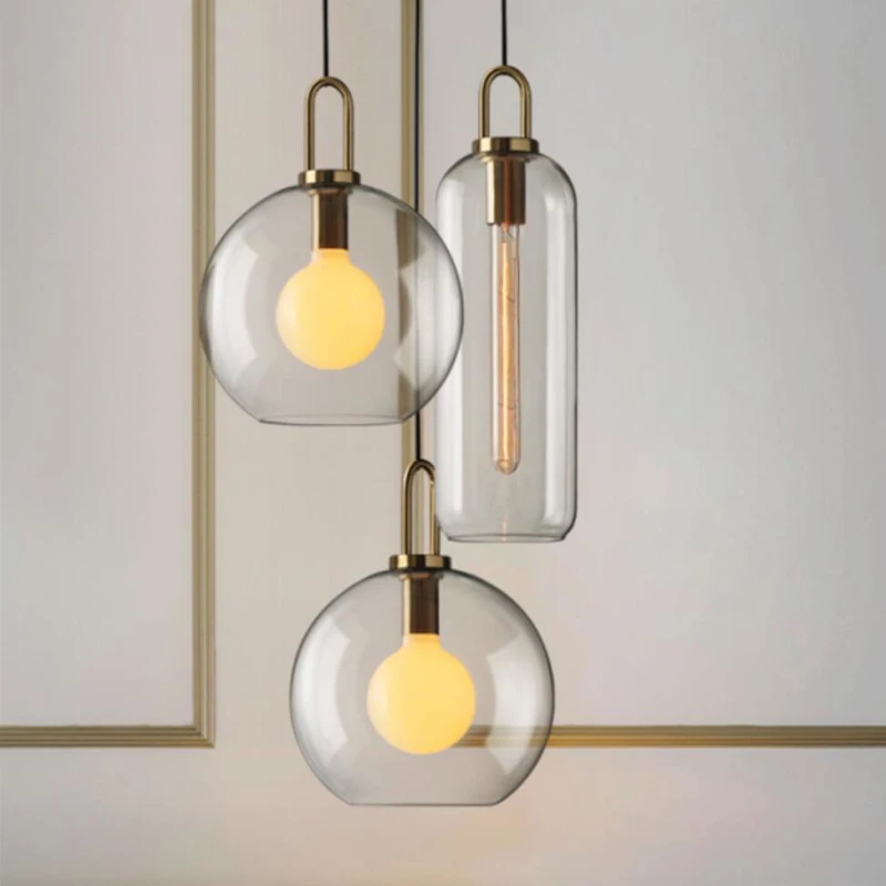 

Modern Glass Indoor Led Pendant Lamp Restaurant Hanging Lamp Parlor Hall Pendant Lights Fixture Nordic Suspension Lamp Loft Deco