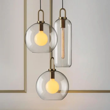 

Modern Glass Indoor Led Pendant Lamp Restaurant Hanging Lamp Parlor Hall Pendant Lights Fixture Nordic Suspension Lamp Loft Deco