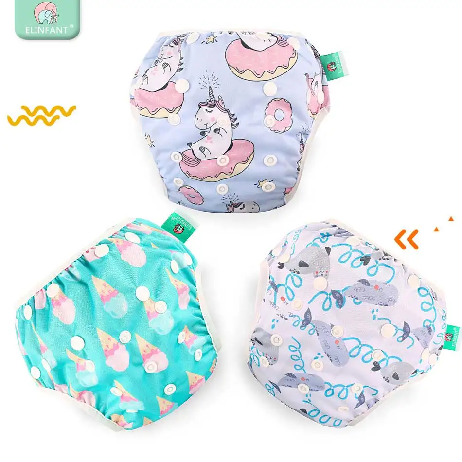 

Elinfant 3 pcs Baby Swim Diaper Waterproof Adjustable Cloth Diapers Pool Pant Swimming Diaper Reusable Washable Baby Nappies