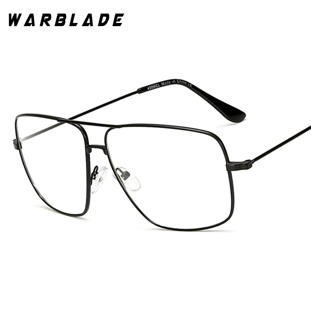 Легкие и элегантные ретро классические очки с металлической оправой, очки для близорукости, женские и мужские Квадратные прозрачные очки, очки WarBLade