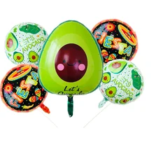 5pcs fiesta party decorations globos Mexico avocado foil balloons birthday air balloons baby shower party decoration ballons