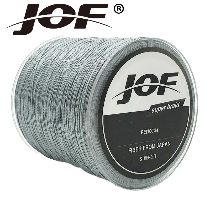JOF 4 Strands 100M PE Braided Fishing Line Multifilament Fishing Line Wire Gray/Yellow/Blue/Green/Orange/ Rose Red 8-100LB