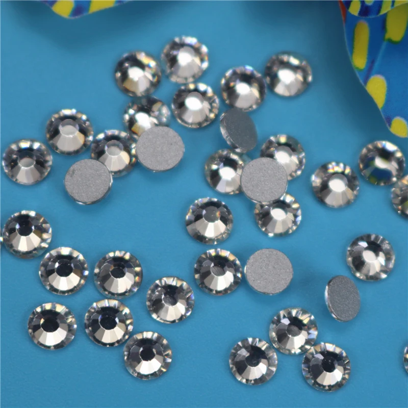 

SS3-SS40 Crystal Clear White 3D Nail Art Decoration Hot Fix Flatback Rhinestones Strass Stones For DIY Clothes Decoration