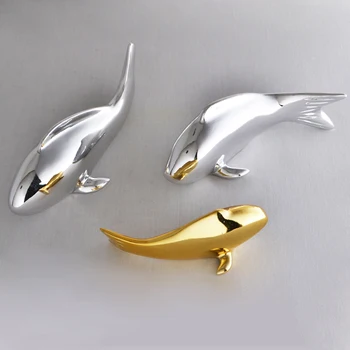 

Modern Wall Decorative Hanging Fish Abstract Wall Silver Gold Fish Creative Wall Decoration 3D Electroplating Wedding Wall Fish