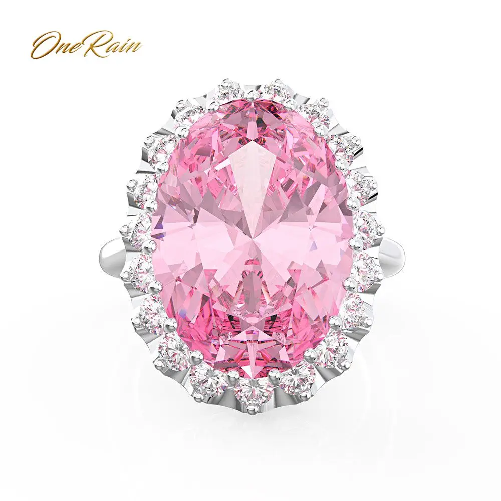 OneRain Vintage 100% 925 Sterling Silver Oval Pink Sapphire Gemstone Wedding Engagement Yellow Gold Ring Fine Jewelry Wholesale OneRain Vintage 100% 925 Sterling Silver Oval Pink Sapphire Gemstone Wedding Engagement Yellow Gold Ring Fine Jewelry Wholesale