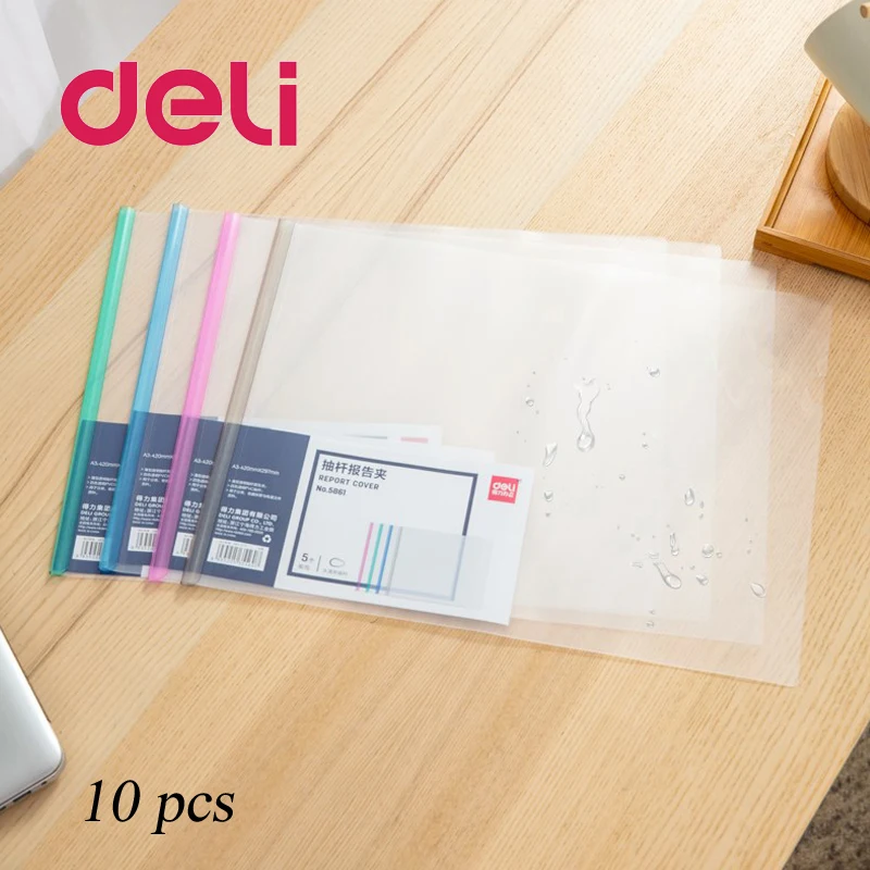 

Deli 10PCS A3 Drawbar Report Clip Specification File Transparent Folder Plastic Tie Clip Waterproof Wearable Red 5 Color Random