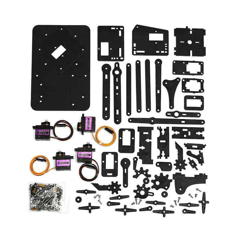 Высокое качество 4DOF сборка акриловая рука робота Mechine с MG90 металлический сервопривод для робота DIY аксессуары