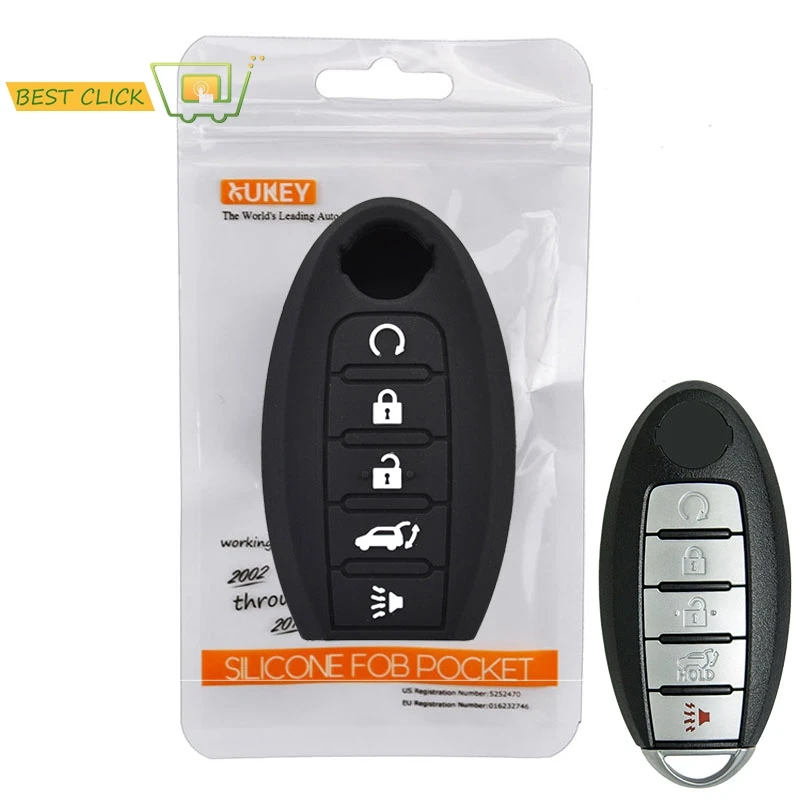 4 Button Remote Key Fob Case shell Silicone Cover For Nissan Altima Maxima EL