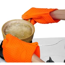 Термостойкая перчатка Силиконовая прихватка Температура стойкие перчатки приготовление, Выпекание, барбекю печь перчатки Кухня гаджеты аксессуары