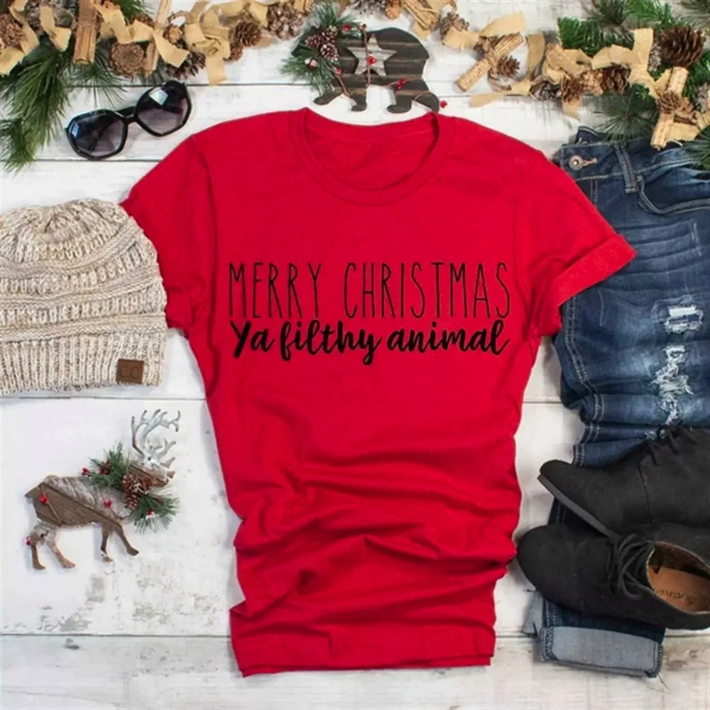 Футболка с надписью «MERRY CHRISTMAS»; модные вечерние футболки из хлопка с надписью «grunge tumblr»; подарок на праздник; винтажная рубашка с надписью; tees-J095 для девочек
