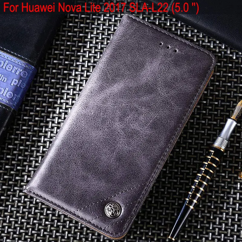 Для huawei nova lite 2017 чехол SLA L22 5 0 ''Роскошный кожаный флип для телефона funda без