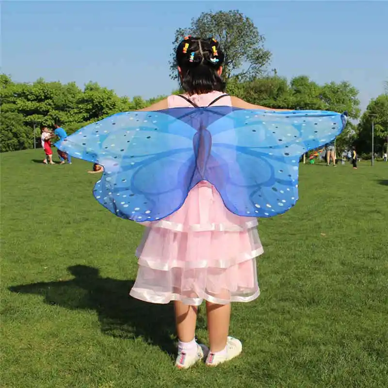 Children Kids Girls Fashion Chiffon Pashmina Butterfly Shape Costume Accessories