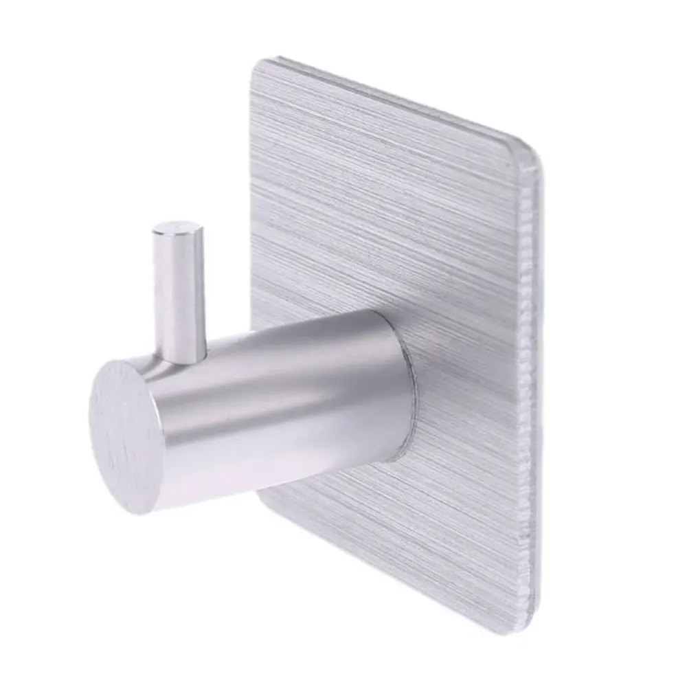 

Wall Hook with Sticker Self Adhesive Durable Door Hook Brushed Aluminum Alloy Convenient Aluminum Hook Drop Shipping