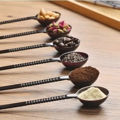 1pc natural walnut coffee scoop 8g/10g short/long handle measuring spoons coffee bean powder for barista