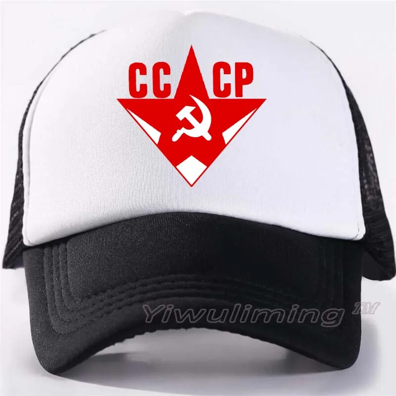 Новая летняя кепка-бейсболка CCCP kgb, Стильная летняя черная бейсболка для взрослых, сетчатая Кепка-бейсболка для мужчин, регулируемая