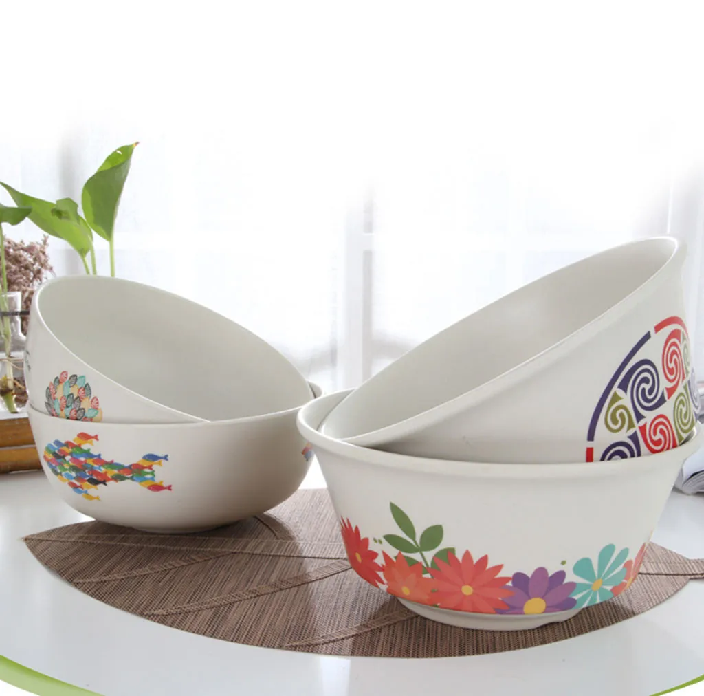 Bamboo Fiber Bowls Unbreakable Lightweight Large Bowls Dishwasher Safe Healthy dishes vintage