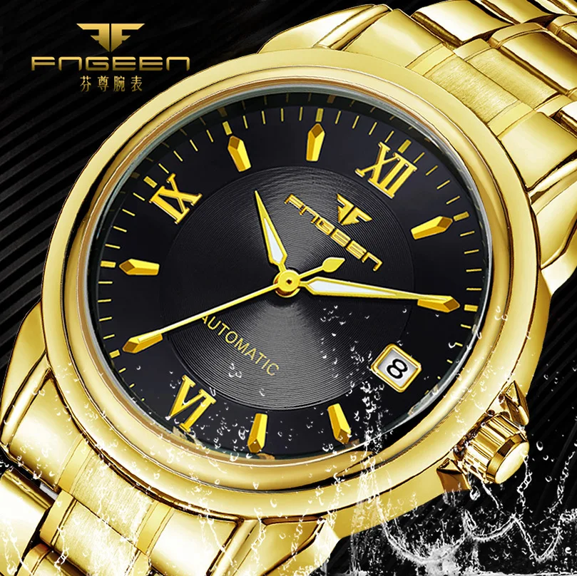 

Gold Watches Men Top Brand Luxury Mechanical Watch Waterproof Luminous Hands Date Calendar Automatic Watch Relogio Masculino
