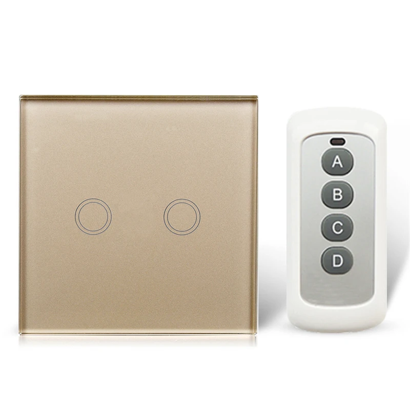 EU / UK Wall Touch Smart Switch 2gang 1way White Crystal Glass Panel Switch RF433 Smart Home Touch Switch y02 EU / UK Wall Touch Smart Switch 2gang 1way White Crystal Glass Panel Switch RF433 Smart Home Touch Switch y02