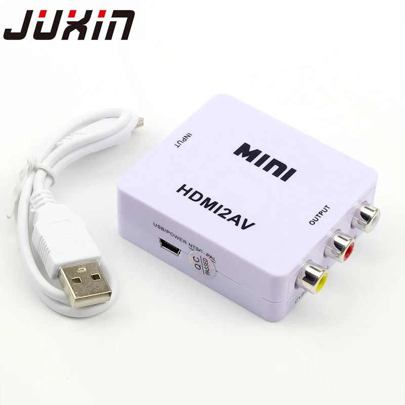 Mini Composite 1080P HDMI to RCA Audio Video AV CVBS Adapter Support HD