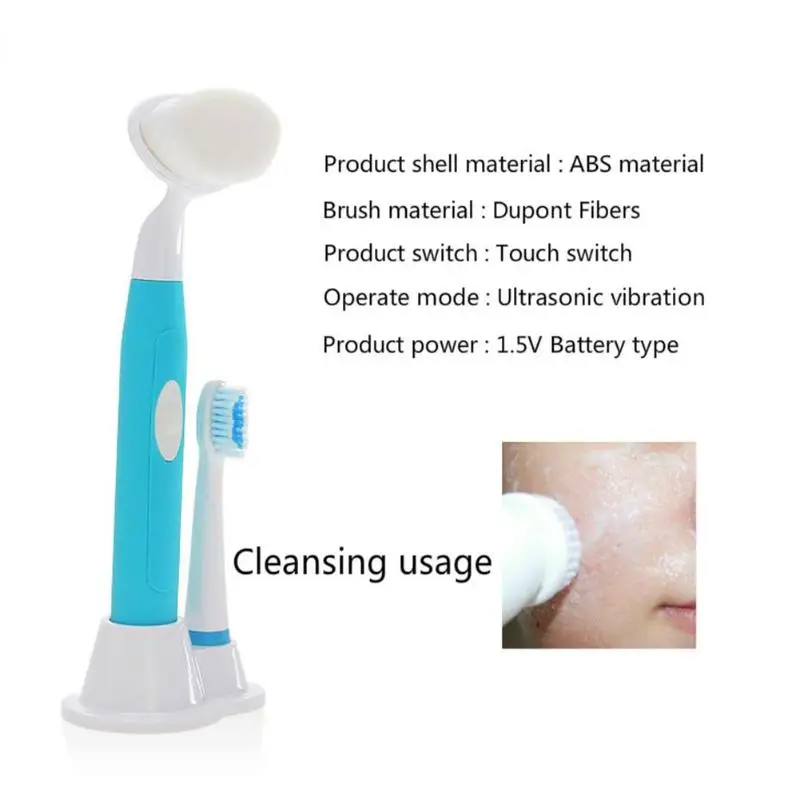 KEMEI KM-3106, 2 в 1, устройство для очищения лица, акустическая волна, электрическая зубная щетка для чистки полости рта, Очищающая щетка, инструмент для ухода за лицом
