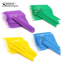 SHIDISHANGPIN 100pcs Usa E Getta Strumenti di Estensione Ciglia Individuale Ciglia Pennelli Applicatori Mascara Brush Make UP strumento