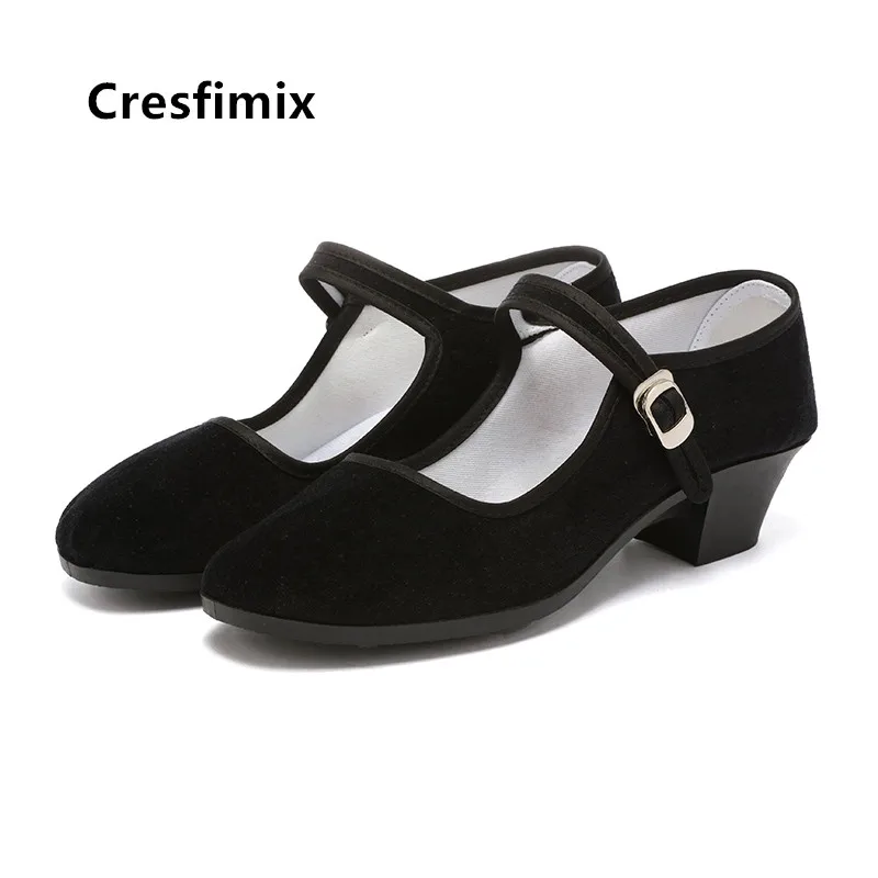 Cresfimix Zapatos De Mujer женская Милая Черная Тканевая обувь Повседневная Удобная балетки