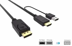 HDMI к адаптер для дисплея конвертер 2 м кабель с usb мощность 4 к hdmi К dp адаптер для HDMI