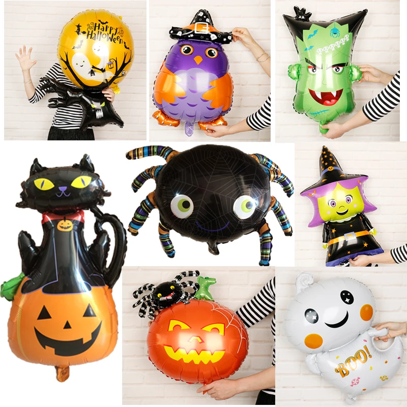 1 ПК Тыква Happy Halloween призрак фольгированные шары украшения для Хэллоуин-вечеринки паук летучая мышь globos air Надувные игрушки вечерние