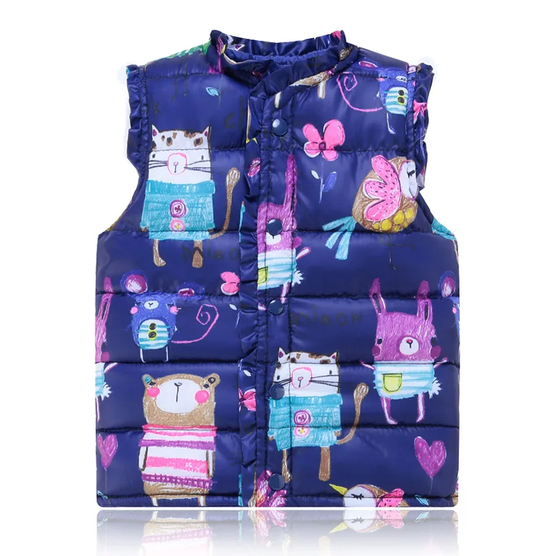 

Kid Autumn Vest 2017 New Brand Baby Floral Jacket Girls Vest Warm Fur Vest Children's Cloth Winter Coat High Quality 2-10 Years